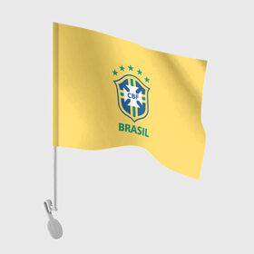 Флаг для автомобиля с принтом Сборная Бразилии в Петрозаводске, 100% полиэстер | Размер: 30*21 см | сборная бразилии | футбол