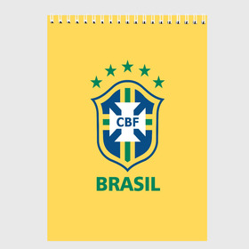 Скетчбук с принтом Сборная Бразилии в Петрозаводске, 100% бумага
 | 48 листов, плотность листов — 100 г/м2, плотность картонной обложки — 250 г/м2. Листы скреплены сверху удобной пружинной спиралью | сборная бразилии | футбол