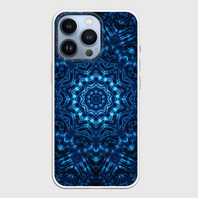 Чехол для iPhone 13 Pro с принтом Космическая мандала в Петрозаводске,  |  | circle | flower | mandala | ornament | абстракт | вселенная | геометрия | голубая | жизнь | звезды | комета | космос | огни | орнамент | паттерн | синяя | узоры | цвет | цветок | яркая