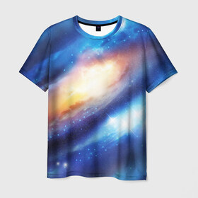 Мужская футболка 3D с принтом Космос в Петрозаводске, 100% полиэфир | прямой крой, круглый вырез горловины, длина до линии бедер | abstraction | cosmos | nebula | space | star | universe | абстракция | вселенная | звезды | космос | мир | планеты