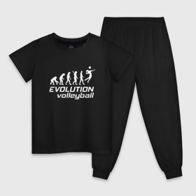 Детская пижама хлопок с принтом Evoluon volleyball в Петрозаводске, 100% хлопок |  брюки и футболка прямого кроя, без карманов, на брюках мягкая резинка на поясе и по низу штанин
 | evoluon | volleyball |  эволюция | волейбол