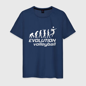Мужская футболка хлопок с принтом Evoluon volleyball в Петрозаводске, 100% хлопок | прямой крой, круглый вырез горловины, длина до линии бедер, слегка спущенное плечо. | evoluon | volleyball |  эволюция | волейбол