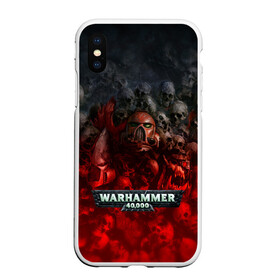 Чехол для iPhone XS Max матовый с принтом Warhammer 40000 Dawn Of War в Петрозаводске, Силикон | Область печати: задняя сторона чехла, без боковых панелей | Тематика изображения на принте: relic entertainment | warhammer 40000: dawn of war | черепа