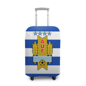 Чехол для чемодана 3D с принтом Сборная Уругвая по футболу в Петрозаводске, 86% полиэфир, 14% спандекс | двустороннее нанесение принта, прорези для ручек и колес | 