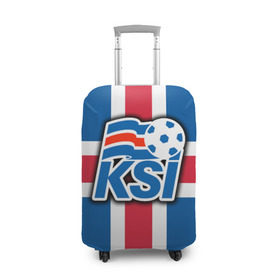 Чехол для чемодана 3D с принтом Сборная Исландии флаг в Петрозаводске, 86% полиэфир, 14% спандекс | двустороннее нанесение принта, прорези для ручек и колес | 
