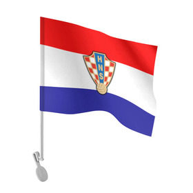 Флаг для автомобиля с принтом Сборная Хорватии флаг в Петрозаводске, 100% полиэстер | Размер: 30*21 см | европы | хорватия | чемпионат мира | чм