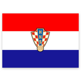 Поздравительная открытка с принтом Сборная Хорватии флаг в Петрозаводске, 100% бумага | плотность бумаги 280 г/м2, матовая, на обратной стороне линовка и место для марки
 | европы | хорватия | чемпионат мира | чм