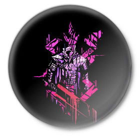 Значок с принтом Epic Gatsu в Петрозаводске,  металл | круглая форма, металлическая застежка в виде булавки | берсерк | черный мечник