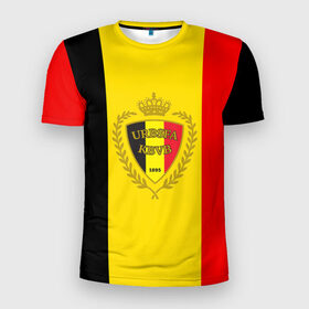 Мужская футболка 3D спортивная с принтом Сборная Бельгии флаг в Петрозаводске, 100% полиэстер с улучшенными характеристиками | приталенный силуэт, круглая горловина, широкие плечи, сужается к линии бедра | бельгия | европы | мира | чемпионат | чм