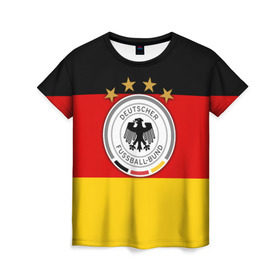 Женская футболка 3D с принтом Сборная Германии флаг в Петрозаводске, 100% полиэфир ( синтетическое хлопкоподобное полотно) | прямой крой, круглый вырез горловины, длина до линии бедер | германия | европы | мира | чемпионат | чм