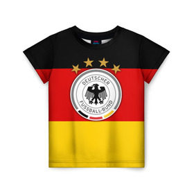 Детская футболка 3D с принтом Сборная Германии флаг в Петрозаводске, 100% гипоаллергенный полиэфир | прямой крой, круглый вырез горловины, длина до линии бедер, чуть спущенное плечо, ткань немного тянется | германия | европы | мира | чемпионат | чм
