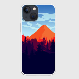 Чехол для iPhone 13 mini с принтом Firewatch collection в Петрозаводске,  |  | art | campo santo | firewatch | game | горы | закат | игра | лес | пейзаж | пожарный дозор | солнце | холмы