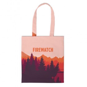 Сумка 3D повседневная с принтом FIREWATCH в Петрозаводске, 100% полиэстер | Плотность: 200 г/м2; Размер: 34×35 см; Высота лямок: 30 см | art | campo santo | firewatch | game | горы | закат | игра | лес | пейзаж | пожарный дозор | солнце | холмы