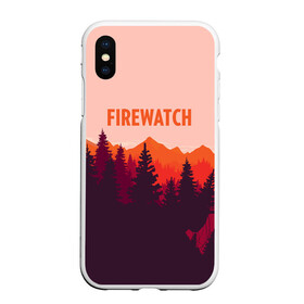 Чехол для iPhone XS Max матовый с принтом FIREWATCH в Петрозаводске, Силикон | Область печати: задняя сторона чехла, без боковых панелей | art | campo santo | firewatch | game | горы | закат | игра | лес | пейзаж | пожарный дозор | солнце | холмы