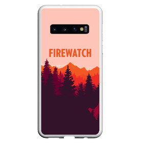 Чехол для Samsung Galaxy S10 с принтом FIREWATCH в Петрозаводске, Силикон | Область печати: задняя сторона чехла, без боковых панелей | art | campo santo | firewatch | game | горы | закат | игра | лес | пейзаж | пожарный дозор | солнце | холмы