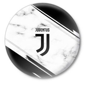 Значок с принтом Juventus 2018 в Петрозаводске,  металл | круглая форма, металлическая застежка в виде булавки | football | soccer | ювентус