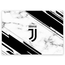 Поздравительная открытка с принтом Juventus в Петрозаводске, 100% бумага | плотность бумаги 280 г/м2, матовая, на обратной стороне линовка и место для марки
 | football | soccer | ювентус