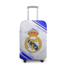 Чехол для чемодана 3D с принтом Real Madrid 2018 в Петрозаводске, 86% полиэфир, 14% спандекс | двустороннее нанесение принта, прорези для ручек и колес | football | soccer | реал мадрид