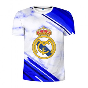 Мужская футболка 3D спортивная с принтом Real Madrid 2018 в Петрозаводске, 100% полиэстер с улучшенными характеристиками | приталенный силуэт, круглая горловина, широкие плечи, сужается к линии бедра | football | soccer | реал мадрид