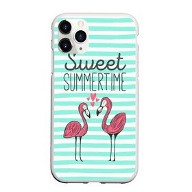 Чехол для iPhone 11 Pro матовый с принтом Sweet Summer Time в Петрозаводске, Силикон |  | animal | art | flamingo | love | pink | summer | sweet | time | арт | белый | бирюзовый | жара | животное | лето | любовь | матроска | полоски | рисунок | розовый | роман | сердечки | сердце | серый | фламинго | черный