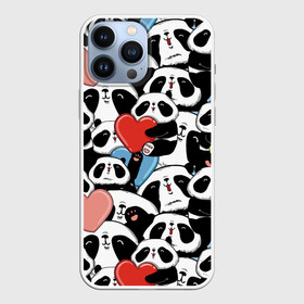 Чехол для iPhone 13 Pro Max с принтом Пандяшки в Петрозаводске,  |  | baby | cute | fun | gift | happy | heart | panda | paw | smile | белый | красный | лапа | малыш | милый | мягкий | нежный | няшный | панда | подарок | радость | розовый | сердце | счастье | сюрприз | улыбка | черный