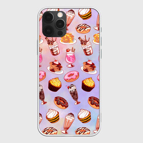Чехол для iPhone 12 Pro Max с принтом Очень Сладкий Паттерн в Петрозаводске, Силикон |  | Тематика изображения на принте: блины | вкусняшка | еда | кекс | клубника | коктейль | мороженое | панкейк | пончик | сладости