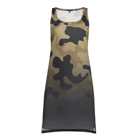 Платье-майка 3D с принтом Camouflage - Series 1 в Петрозаводске, 100% полиэстер | полуприлегающий силуэт, широкие бретели, круглый вырез горловины, удлиненный подол сзади. | 0x000000123 | camo | камуфляж | лето | спорт