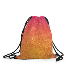 Рюкзак-мешок 3D с принтом Солнечные мандалы в Петрозаводске, 100% полиэстер | плотность ткани — 200 г/м2, размер — 35 х 45 см; лямки — толстые шнурки, застежка на шнуровке, без карманов и подкладки | 