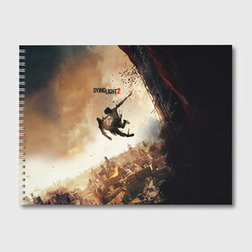 Альбом для рисования с принтом Dying Light 2 в Петрозаводске, 100% бумага
 | матовая бумага, плотность 200 мг. | dying | game | horror | light | апокалипсис | зомби | игра | мертвецы | монстр | паркур | ужас | хоррор