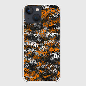 Чехол для iPhone 13 mini с принтом Jump da fck up в Петрозаводске,  |  | slipknot | soulfly | u rban | белый | графити | граффити | камуфляж | надпись | оранжевый | черный