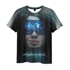 Мужская футболка 3D с принтом Cyberpunk 2077 в Петрозаводске, 100% полиэфир | прямой крой, круглый вырез горловины, длина до линии бедер | cd projekt red | cyber | cyberpunk | cyberpunk 2077 | e3 | ps4 | rpg | v | xbox | будущее | девушка | игра | кибер | киберпанк | киберпанк 2077 | маска | от создателей ведьмака | очки | рпг