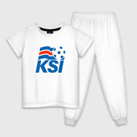 Детская пижама хлопок с принтом KSI ICELAND SPORT в Петрозаводске, 100% хлопок |  брюки и футболка прямого кроя, без карманов, на брюках мягкая резинка на поясе и по низу штанин
 | 