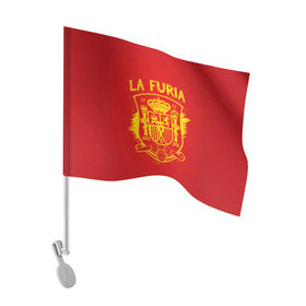 Флаг для автомобиля с принтом Сборная Испании в Петрозаводске, 100% полиэстер | Размер: 30*21 см | la furia | lafuria | roja | spain | team | диего | иньеста | испания | коста | красная | сильва | форма | фурия | чемпионат мира. футбол