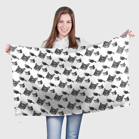 Флаг 3D с принтом Кошка Соня в Петрозаводске, 100% полиэстер | плотность ткани — 95 г/м2, размер — 67 х 109 см. Принт наносится с одной стороны | котик | кошечка | кошка | мяу