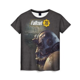 Женская футболка 3D с принтом Fallout 76 в Петрозаводске, 100% полиэфир ( синтетическое хлопкоподобное полотно) | прямой крой, круглый вырез горловины, длина до линии бедер | fallout | fallout 76 | future | rpg | valt tec | war | wasteland | будущее | война | костюм | постапокалипсис | рпг | фалаут | фолаут | фоллаут | фолыч | ядерная пустошь