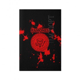 Обложка для паспорта матовая кожа с принтом Ramones в Петрозаводске, натуральная матовая кожа | размер 19,3 х 13,7 см; прозрачные пластиковые крепления | ramones | джонни | джоуи | ди ди томми | рамон | рамонес | рамоун | рамоунз | рамоунс | рок группа