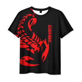 Мужская футболка 3D с принтом Scorpions в Петрозаводске, 100% полиэфир | прямой крой, круглый вырез горловины, длина до линии бедер | Тематика изображения на принте: scorpions | группа | скорпионс | хард | хардрок