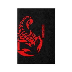 Обложка для паспорта матовая кожа с принтом Scorpions в Петрозаводске, натуральная матовая кожа | размер 19,3 х 13,7 см; прозрачные пластиковые крепления | Тематика изображения на принте: scorpions | группа | скорпионс | хард | хардрок