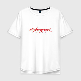 Мужская футболка хлопок Oversize с принтом Cyberpunk 2077 в Петрозаводске, 100% хлопок | свободный крой, круглый ворот, “спинка” длиннее передней части | cd projekt red | cyberpunk | cyberpunk 2077 | e3 | ps4 | rpg | v | xbox | будущее | киберпанк | киберпанк 2077 | от создателей ведьмака | рпг
