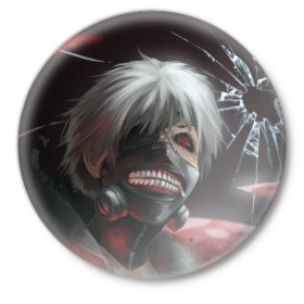 Значок с принтом Tokyo Ghoul (3) в Петрозаводске,  металл | круглая форма, металлическая застежка в виде булавки | anime | ghoul | tokyo | tokyo ghoul | гуль