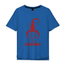 Мужская футболка хлопок Oversize с принтом Scorpions в Петрозаводске, 100% хлопок | свободный крой, круглый ворот, “спинка” длиннее передней части | Тематика изображения на принте: scorpions | группа | скорпионс | хард | хардрок