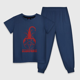 Детская пижама хлопок с принтом Scorpions в Петрозаводске, 100% хлопок |  брюки и футболка прямого кроя, без карманов, на брюках мягкая резинка на поясе и по низу штанин
 | Тематика изображения на принте: scorpions | группа | скорпионс | хард | хардрок