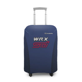 Чехол для чемодана 3D с принтом SUBARU WRX STI в Петрозаводске, 86% полиэфир, 14% спандекс | двустороннее нанесение принта, прорези для ручек и колес | impreza | sport car | sti | subaru | wrx | авто | логотип | синяя | субарик | субару