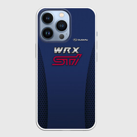 Чехол для iPhone 13 Pro с принтом SUBARU WRX STI в Петрозаводске,  |  | impreza | sport car | sti | subaru | wrx | авто | логотип | синяя | субарик | субару