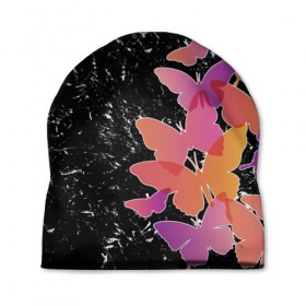 Шапка 3D с принтом Бабочки — это цветы в Петрозаводске, 100% полиэстер | универсальный размер, печать по всей поверхности изделия | разноцветные | яркие