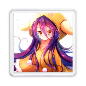 Магнит 55*55 с принтом No Game No Life в Петрозаводске, Пластик | Размер: 65*65 мм; Размер печати: 55*55 мм | anime | manga | no game no life | аниме | без игры жизни нет | манга