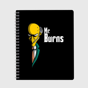 Тетрадь с принтом Mr Burns (Simpsons) в Петрозаводске, 100% бумага | 48 листов, плотность листов — 60 г/м2, плотность картонной обложки — 250 г/м2. Листы скреплены сбоку удобной пружинной спиралью. Уголки страниц и обложки скругленные. Цвет линий — светло-серый
 | burns | mr | mr. burns | simpsons | мистер бернс | симпсоны