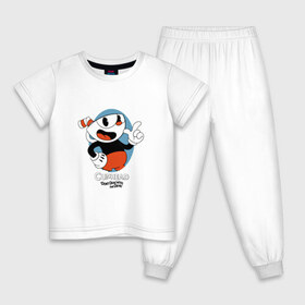 Детская пижама хлопок с принтом Cuphead (4) в Петрозаводске, 100% хлопок |  брюки и футболка прямого кроя, без карманов, на брюках мягкая резинка на поясе и по низу штанин
 | cuphead | game | retro | uphead