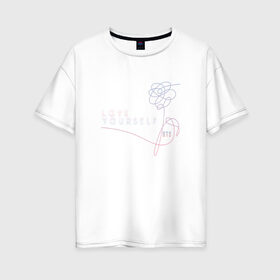 Женская футболка хлопок Oversize с принтом LU в Петрозаводске, 100% хлопок | свободный крой, круглый ворот, спущенный рукав, длина до линии бедер
 | bangtan boys | bts | бантаны | бтс