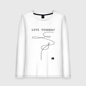 Женский лонгслив хлопок с принтом LOVE YOURSELF _ в Петрозаводске, 100% хлопок |  | bangtan boys | bts | бантаны | бтс